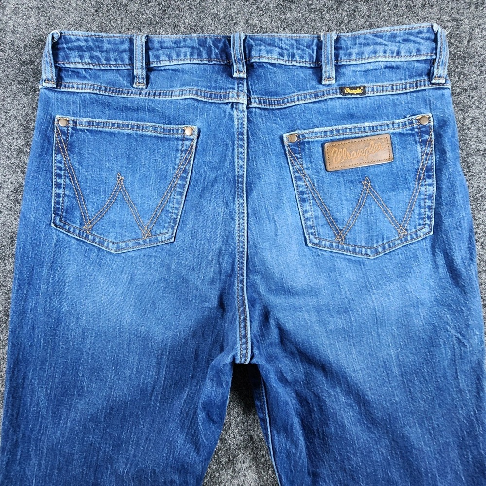 Wrangler Retro Green Jean Womens 32x34 Blue High Rise Flare Leg Denim Jeans - Picture 4 of 11